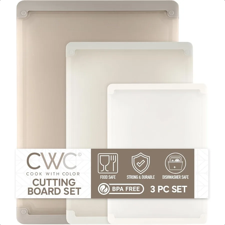 

Набор очень больших разделочных досок Большие доски с резиновой каймой для улучшения уровня приготовления пищи Коричневый из 3 предметов