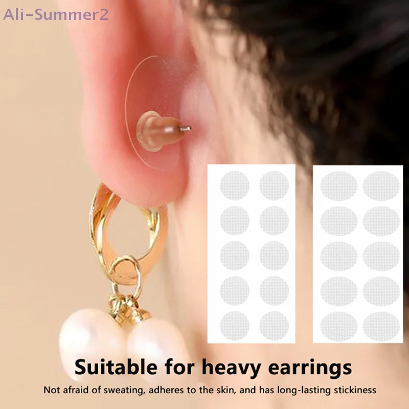 100Pcs Clear Invisible Earlobes Protective Stickers For Stretched Ear Lobes And Relieve Strain From Heavy Earrings
