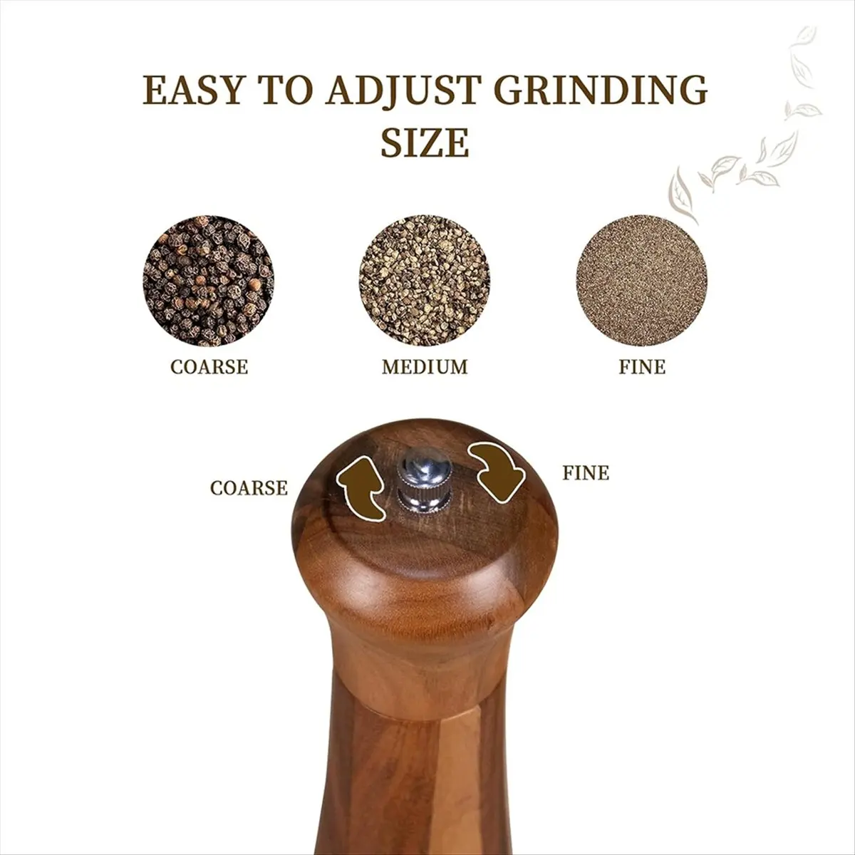 [Promotions]10 Inch Tall Wood Pepper Grinder or Salt Mill Elegant Pepper Mill Wooden with A Adjustable Ceramic Rotor
