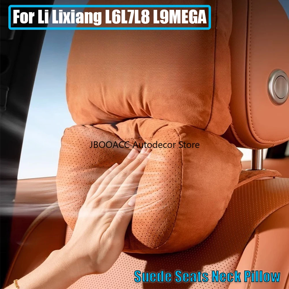 Car Suede Seats Headrest Neck Protection Pillows For Li Lix…