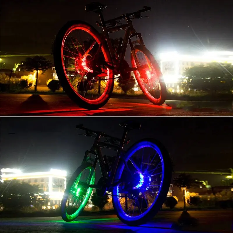 7 Color Bicycle Spoke Light MTB Bike Wheel Lights USB Rechargeable Bike Tail Hub Spoke Lamp with Kids Balance Bicycle Lights