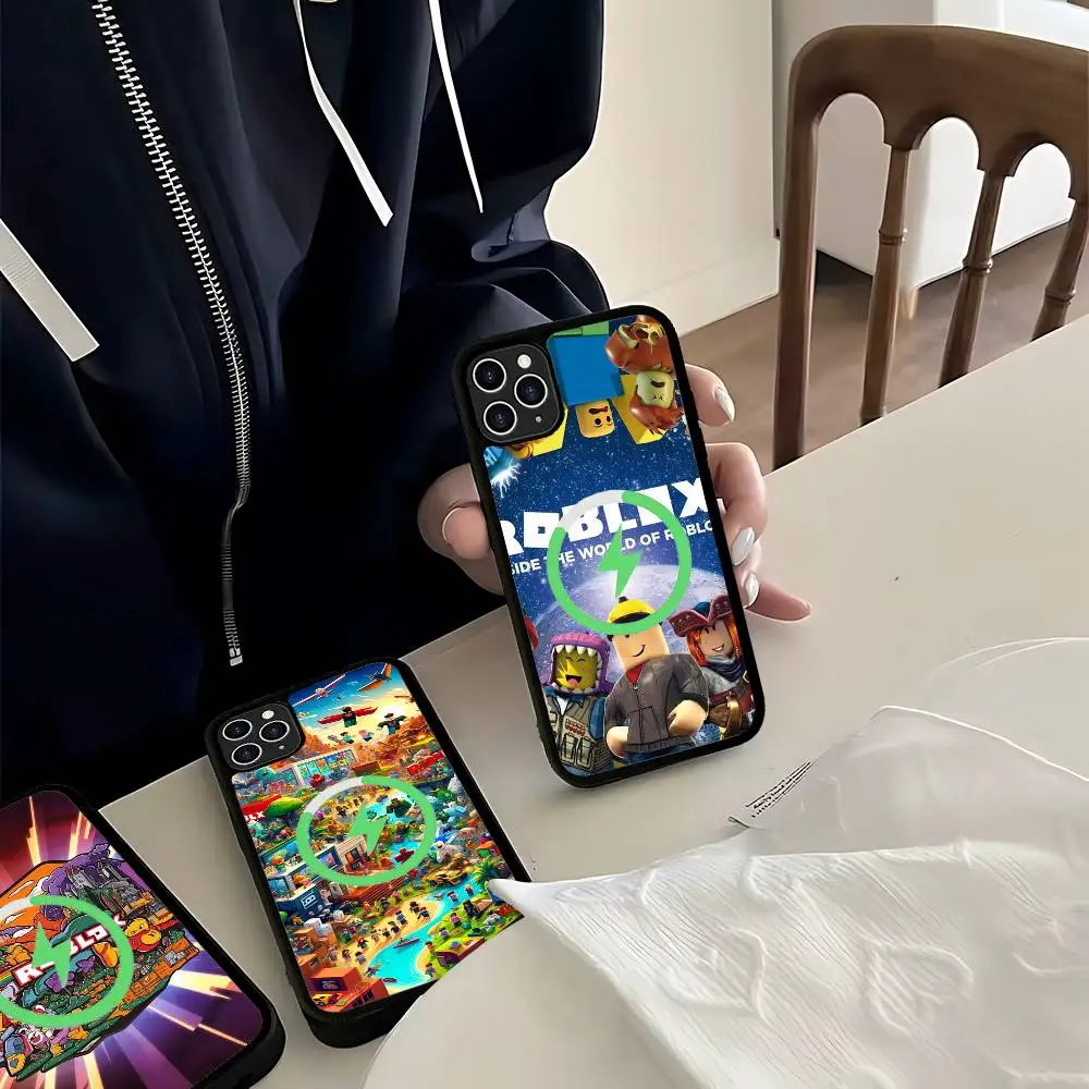 لعبة شعبية R-Roblox حافظة هاتف حافظة مغناطيسية Magsafe حافظة هاتف آيفون 17 Air 16 Pro Max 15 14 13 12