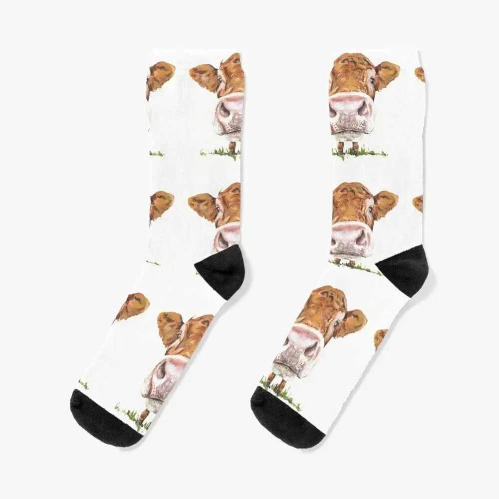 

Cute Cow Socks bright garter sports stockings Stockings man kids Men's Socks Women's