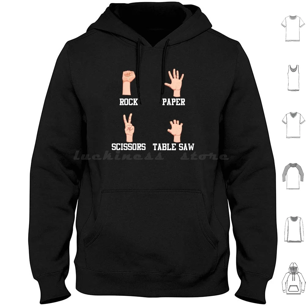 Rock Paper Scissors Table Saw Funniest Carpenter Hoodies Long Sleeve Scissors Table Saw Paper Scissors Paper Table Saw