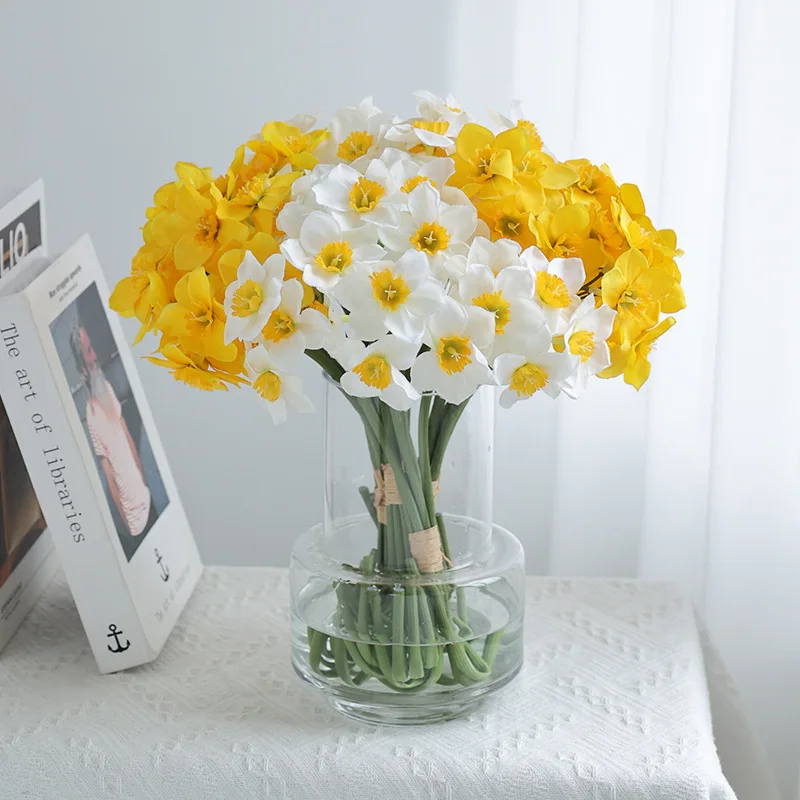 Artificial Flower Narcissus Bouquet Silk Cloth Wedding Fake Flowers Home Decoration Wedding Decoration