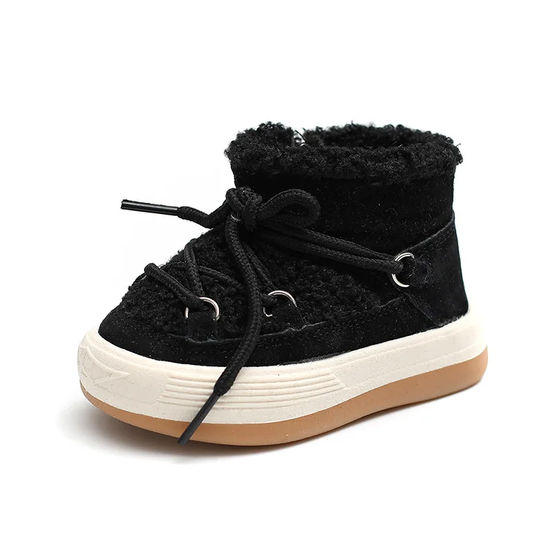 Baby Girl Toddler Shoes Plus Velvet Warm Baby Cotton Shoes Non-slip Casual Ankle Boots Winter New High Top Boys Snow Boots