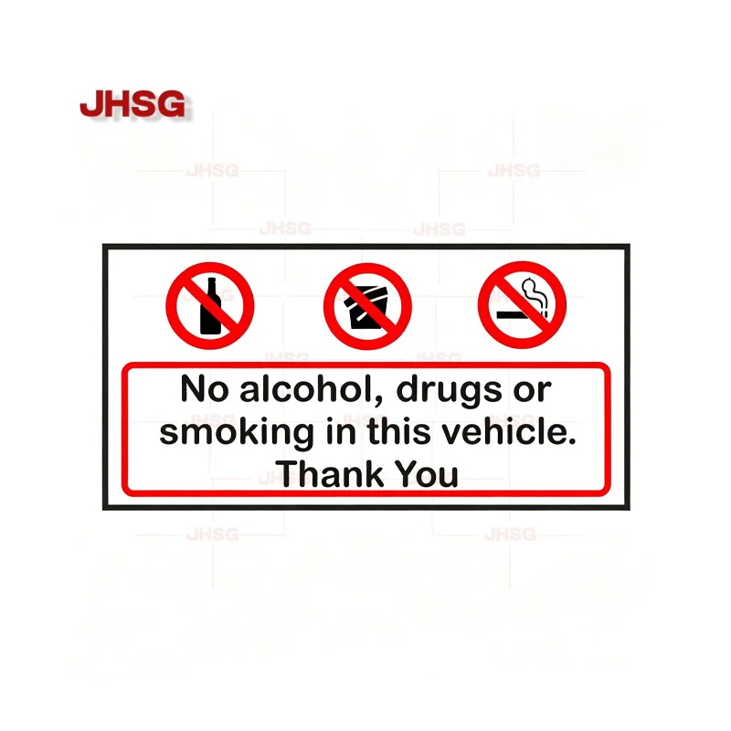 No Smoking Drinking or Eating in This Vehicle Stickers Car Van Lorry Taxi