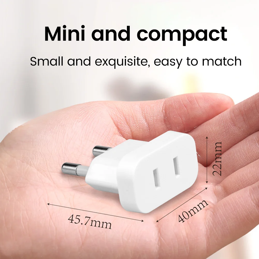 4.0mm/4.8mm EU Electrical Plug US USA To EU Europe BR Brazil Plug Converter American Travel Adapter Power Sockets Plugs