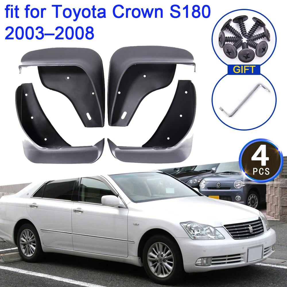 

Mud Flaps For Toyota Crown S180 2003 2004 2005 2006 2007 2008 Splash Guards Flap Mudguards Fender Rear Wheel 4Pcs Accessories