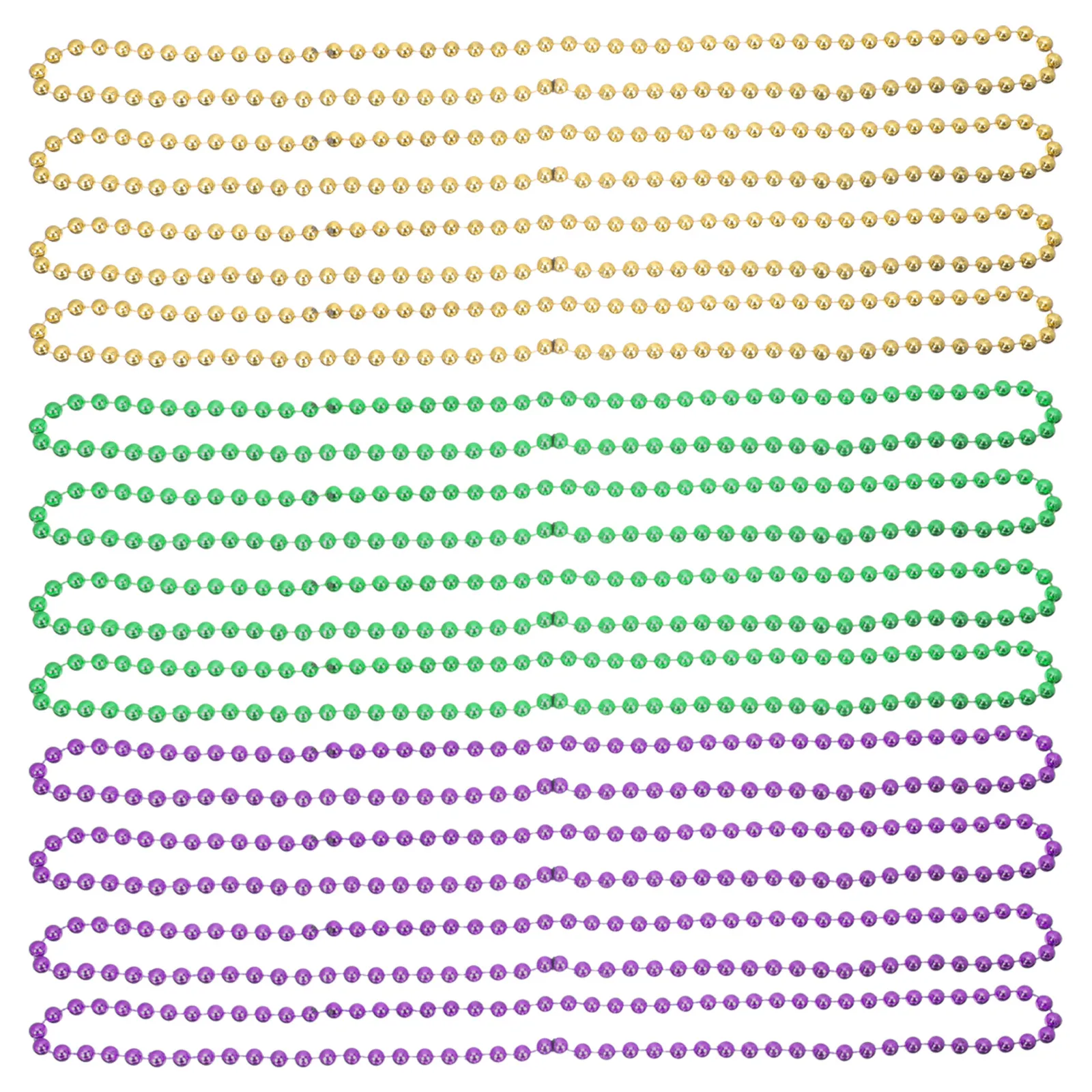 12 Uds. Collar de cuentas, adornos verdes Tricolor, Kit de vestir de Carnaval de plástico, ligero y cómodo, fiesta de Navidad de Mardi Gras