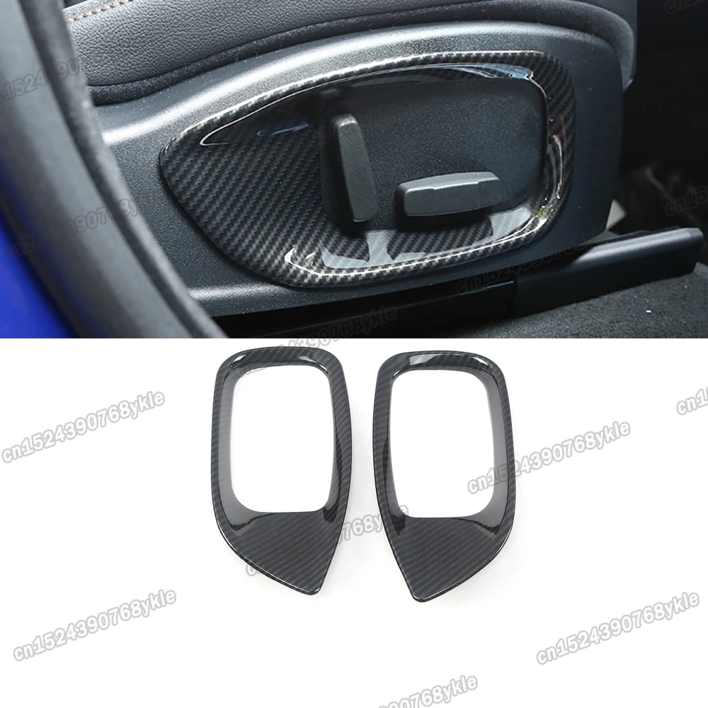 carbon fiber car seat adjust switch panel frame trims chrome for jaguar f pace xe xf 2016 2017 2018 2019 2020 e f-pace e-pace