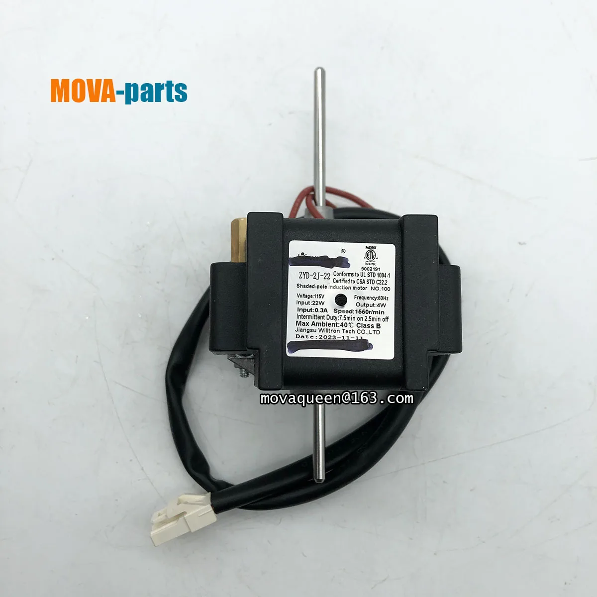 Refrigerator Spare Parts Refrigeration Fan Input 22W Output 4W 1550RPM 115V ZYD-2J-22 Series Freezer Fan Motor