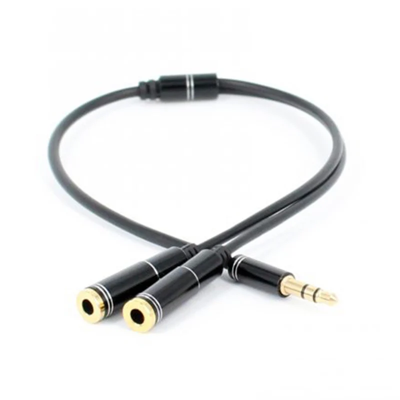 Nowy! Rozdzielacz do słuchawek kabel 3.5mm gniazdo Audio przedłużenie rozgałęźnika przewód AUX 3.5mm męski do 2 portowych żeńskich kabel Adapter