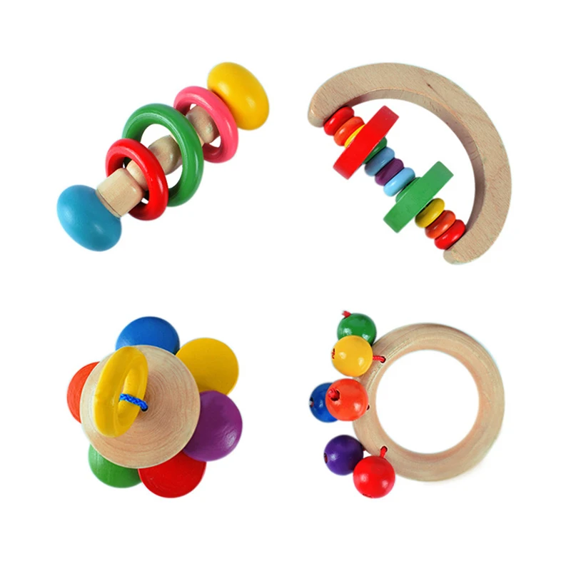 Wooden Baby Rattles Montessori Toys Baby 0 12 Months Make Sound Sensory Game Baby Development Toys Rattle Toys For Babies 1 Year