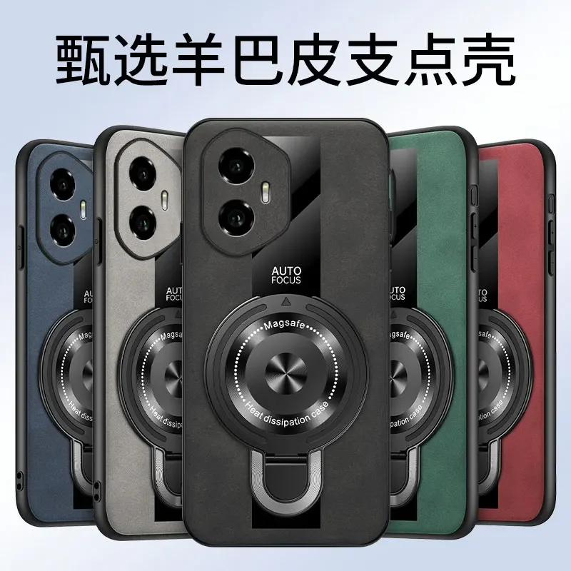 Luxury PU Leather case For Honor 200 Pro Case Magnetic  Bracket Back Cover