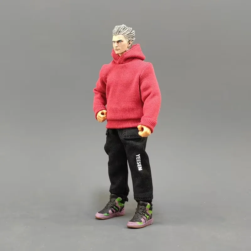 

In Stock 1/18 Action Figures Black/red Trendy Sportswear Hoodie Clothes for 3.75inch Male Soldier BFS Toy Accessoeirs Body