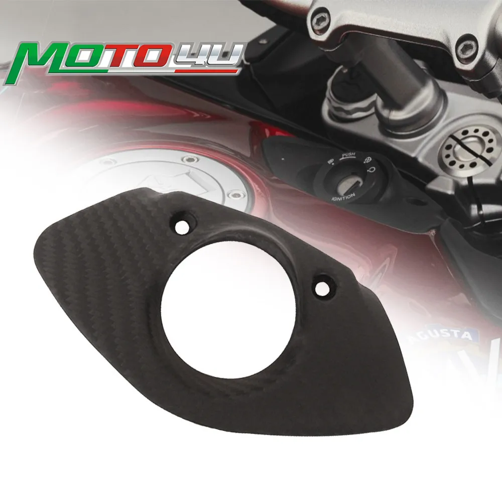 For MV Agusta Turismo Veloce 800 100% Carbon Fiber Key Guard Cover Protect Accessories Motorcycle Ignition Case Cover