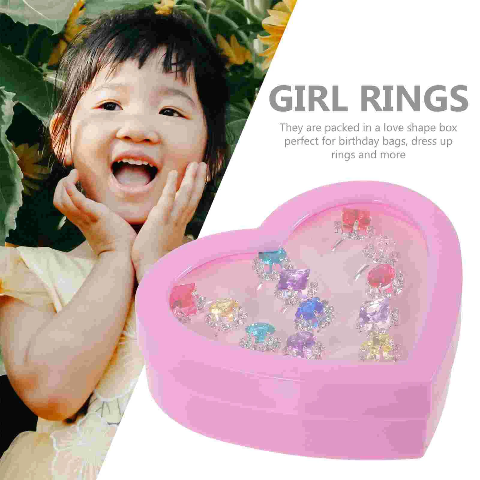 12 Pcs Diamond Ring for Beautiful Child Kid Gift Girl Rings Baby Toys