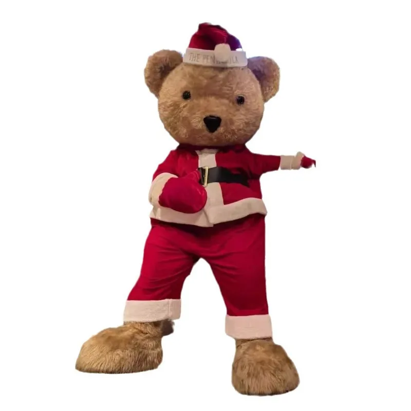 Red Festive Teddy Bear Wearing Walking Doll Costume Props Performance Set