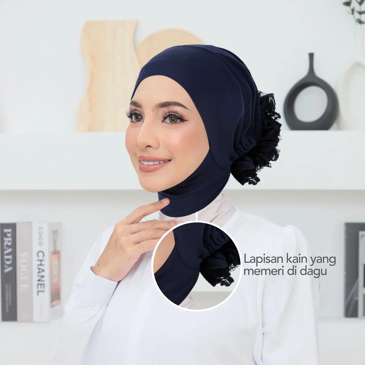 

Under Hijab Caps Big Flower Underscarf Women Muslim Inner Hijab Turbans Islamic Headwear Accessories Female Head Wraps Bonnet