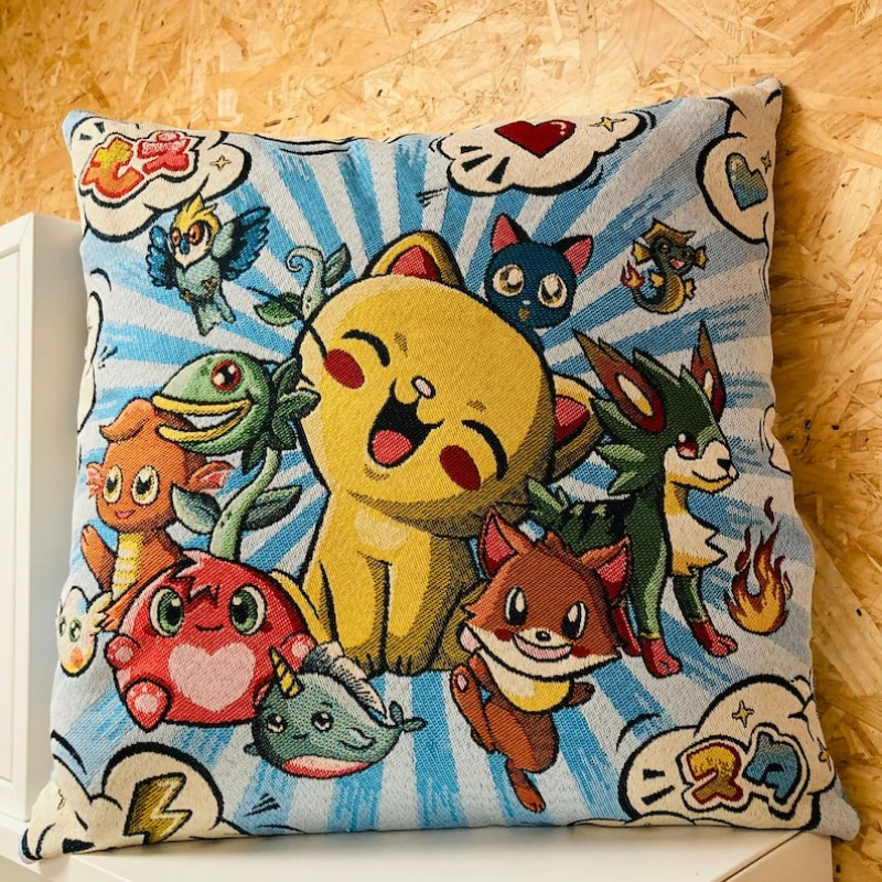 Gobelin decorative cushion Kawai figures 45 x 45 pillowcase