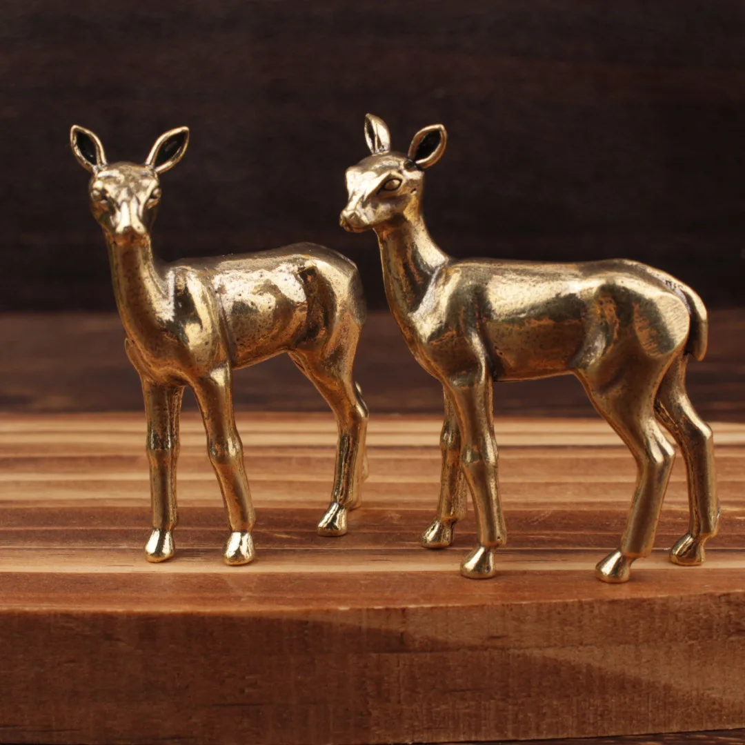 1/2 pieces of brass ornaments fawn sika deer elk crafts solid brass ornaments crafts