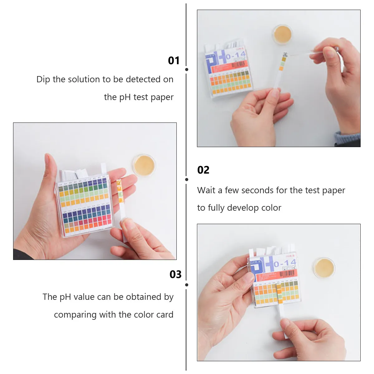 100pcs Paper Test Strips For Water Soil Aquarium Chemical Analysis Tool With Plastic Test Tool Testing Paper Box view 3