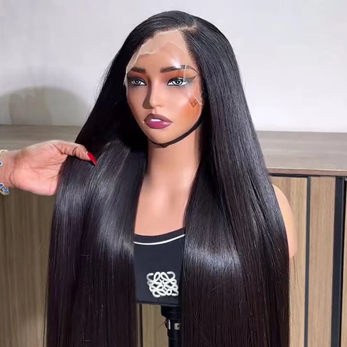 250% الكثافة العظام مستقيم قبل قطعها باروكة من شعر طبيعي البرازيلي عذراء 13x4 HD الدانتيل الشفاف أمامي باروكة من شعر طبيعي للمرأة #1