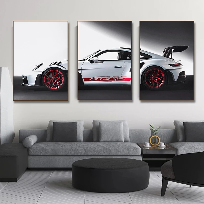 Fashion Pop Super Sports Car Luxury Racing Car GT3  Poster Canvas Painting Print HD Wall Art Living Room, Room Home Decor