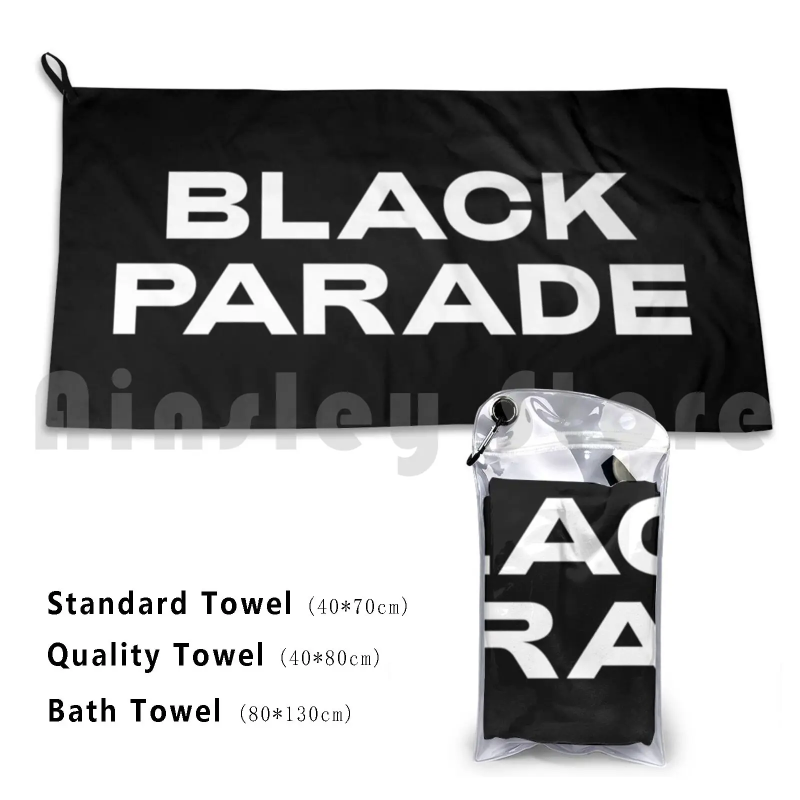 Black Parade By Beyoncé ( White On Black ) Bath Towel Beach Cushion Beyoncé Black Parade Beyonce Queen Bey All