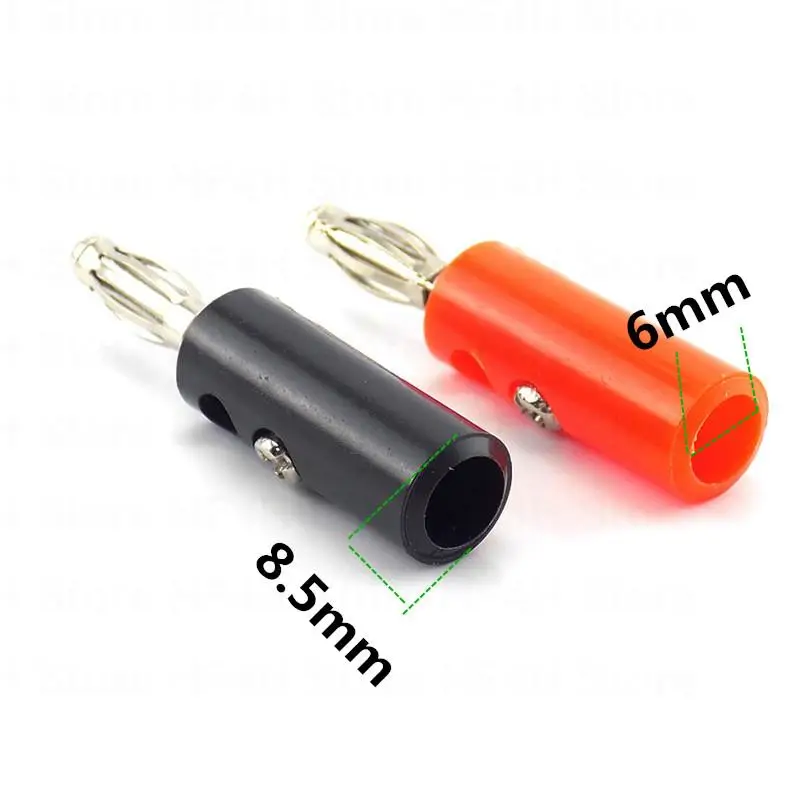 Audio Speaker Banana Plate Plugs Connectors 4mm Solderless For Video Musical DIY Connector Red and Black B4