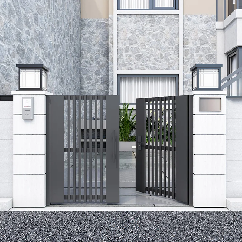 

Customized aluminum alloy courtyard door outdoor iron gate villa courtyard stainless steel aluminum art into the garden door