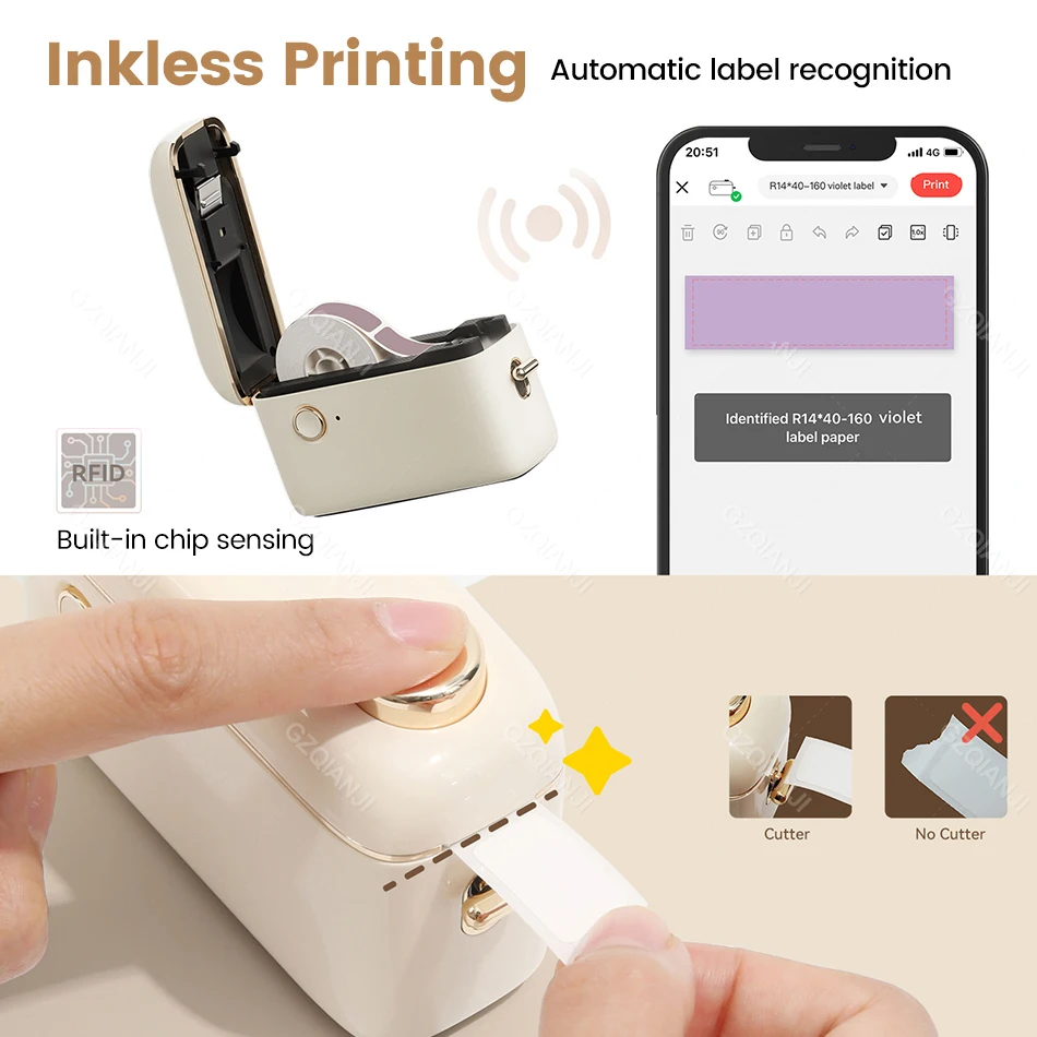 Niimbot H1 H1S Mini Portable Thermal Printer For Stickers Adhesive Label Maker With Continuous Label Printing Machine