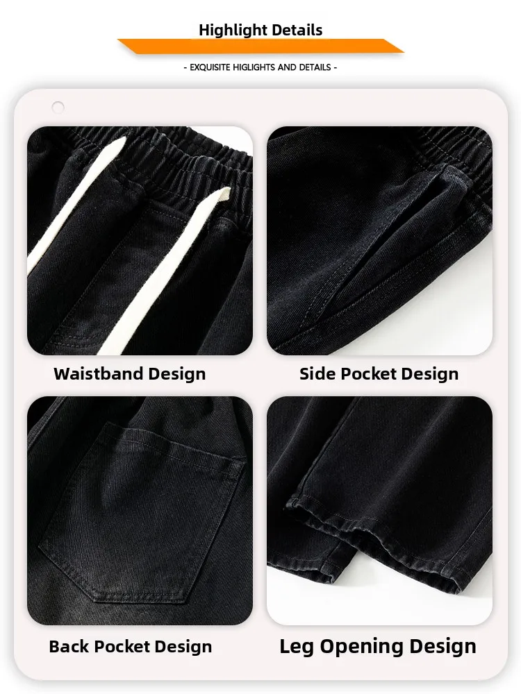 

Bla Fce Lined Loose Straight Leg Jeans for Men Autumn Winter Wide Leg Floor Length Casual Cotton Polyester Blend Jeans