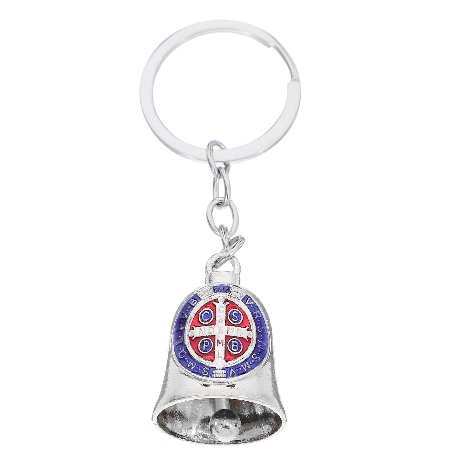Cross Bell Keychain Catholic Religious Keychain Metal Car Charm Rearview Mirror Decor Blessing Daily Use Gift Idea