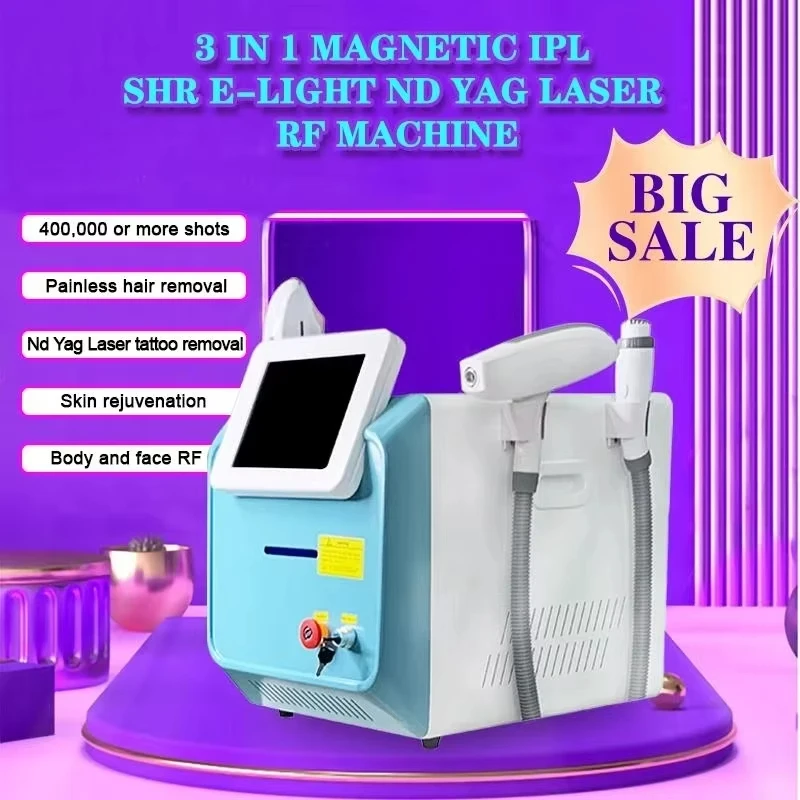 3 in 1 360 Magneto OPT SR+IPL+RF Hair&Tattoo Removal NDYAG 532nm 1064nm Skin Rejuvenation Beauty Machine 2024 Factory Sale