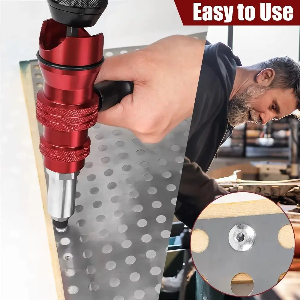 2.4mm-4.8mm Electric Rivet Removable Plastic Handle Aluminum Alloy Cordless Rivet Multi-function Quick Install Riveting Machine