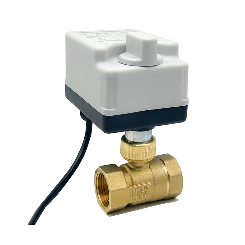 2-Wege-Messing motorisierte Kugel hahn DN15-DN50 3-Draht 2-Steuerung elektrische Aktuatoren mit manuellen Schalter 220v 12v 24v – Detail 6