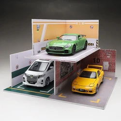Diorama 1 32 Model Parking Space Diecast Car Miniature Cars Alloy  Model PVC Board Scene Garage Background Wall DIY Ornament