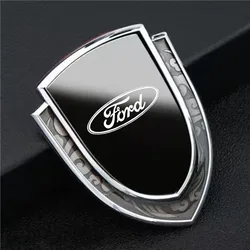 Car Metal Shield Emblem Car Side Fender Body Trunk Badge Sticker For Ford Fiesta C-Max Kuga Ranger Raptor KA Fusion ST Transit