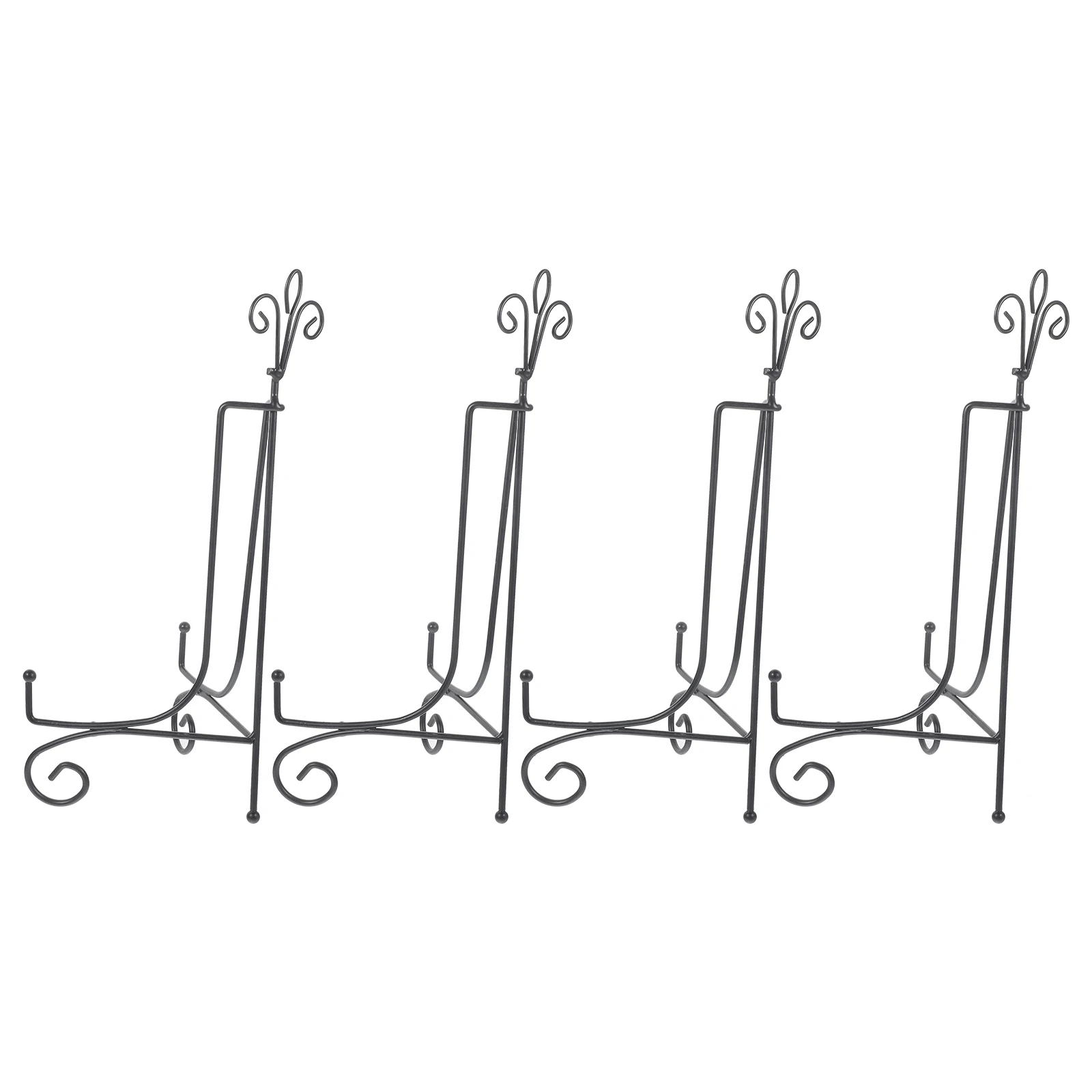 

4pcs White Porcelain Plate Holder Ceramic Display Stand for Picture Frames Artwork Platter Stands Book Reading Stand Stable