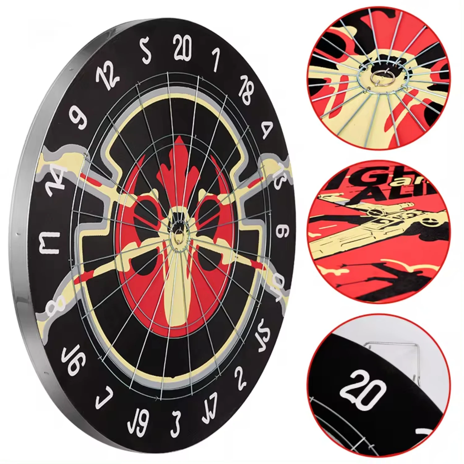 New 18inch Dart Dartboard with Different Color Printing and Exquisite Patterns On Both Sides, with 6pcs 18g Iron Darts Set