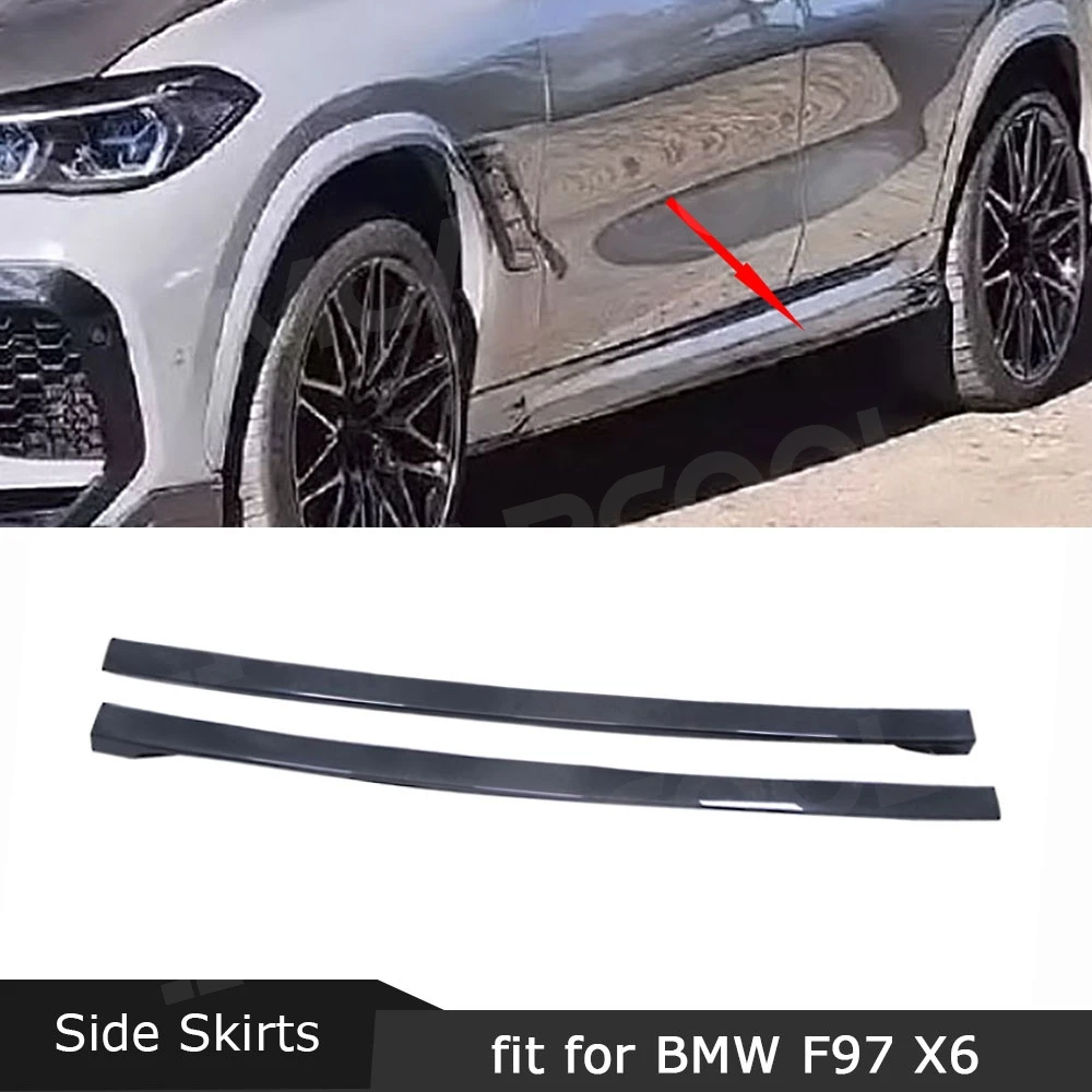 JMCARCOOL для BMW F96 X6 2019-2022, боковые юбки, фартук, рокерная панель, разделитель губ, крышка из углеродного волокна, автомобильный бампер, защита от царапин