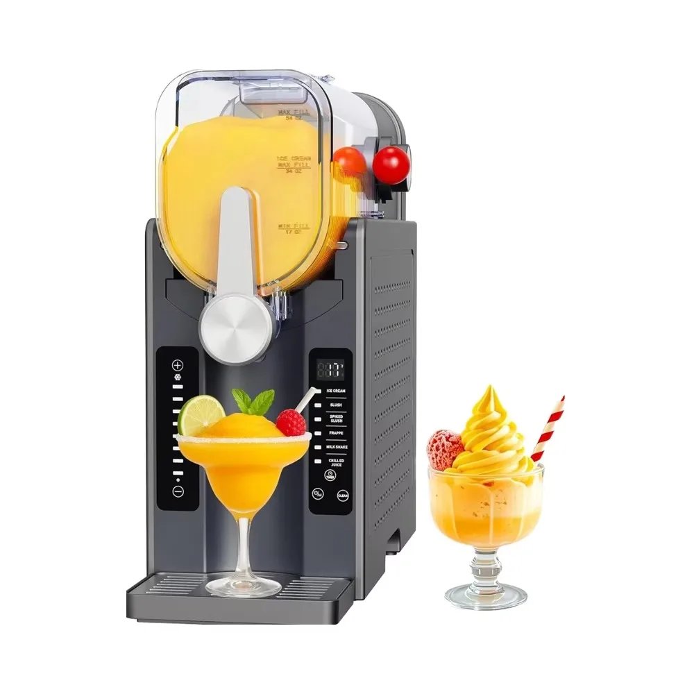 Manual No Ice Needed All‑in‑One Slushy Maker With Real‑Time Temp Display Auto‑Clean 6 Preset for Frozen Drinks Preparation