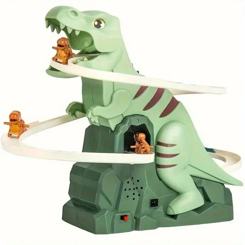 Accoppiato con 3 auto da dinosauro Esperienza di gioco a tema dinosauro per il piccolo esploratore come regalo di Halloween Giocattoli per scivoli da arrampicata con dinosauro