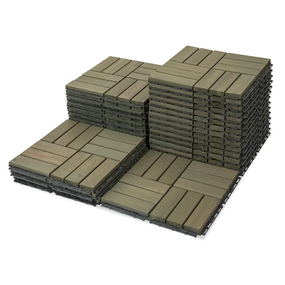 

Напольная плитка из акации для террасы, 27 шт., 12 планок, VR, матовый зеленый цвет - водонепроницаемая, для использования внутри помещений, на заказ