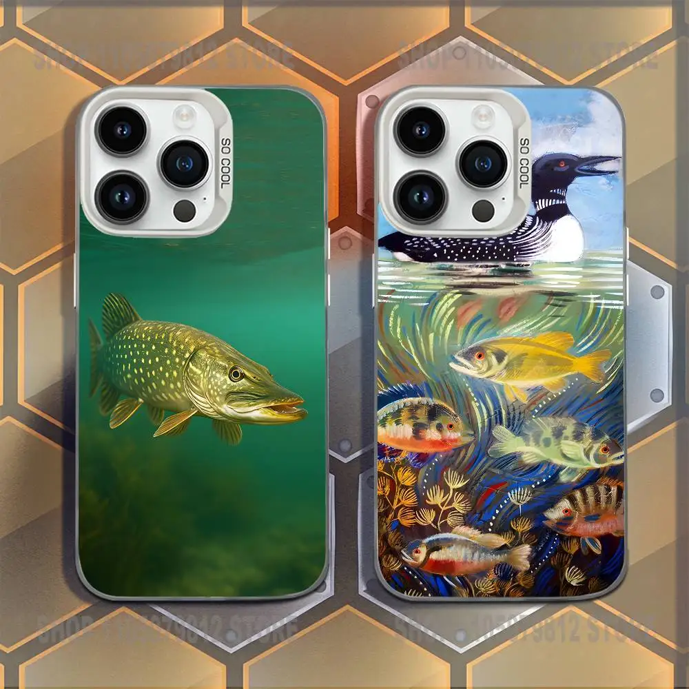 

Trout Fish Fishing Phone Case For iPhone 17,16,15,14,13,12,11,Mini,Pro,E,MAX White Candy Matte Shockproof Cover