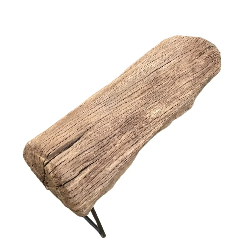 Rectangle solid wood stool, log stump stool, courtyard garden flower stand base corridor decorative wooden chair meal