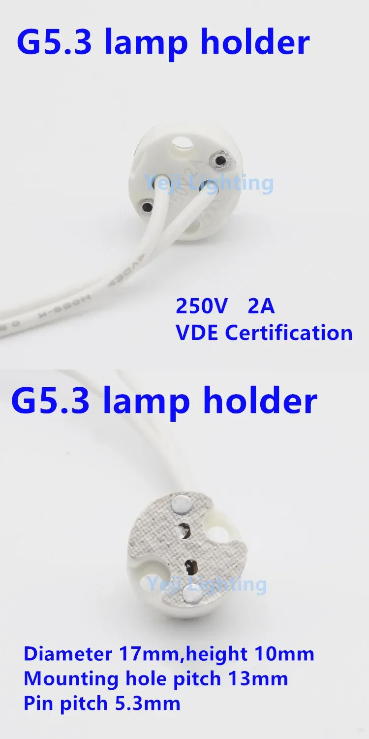 G4 ceramic lamp holder G5.3 / G9 / GU10 lampholders Pin - type lampholders lighting accessories