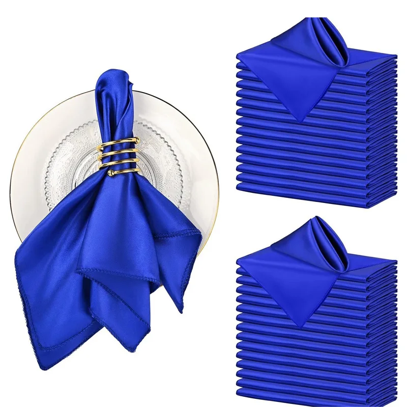 Satin Napkin Table Decoration Satin square Pocket table for Serving in hotel Party home decoration Wedding Birthday Party